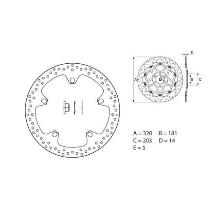 Disque de frein Brembo ORO 168B407D7