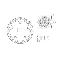 Disque de frein Brembo ORO 168B407D7