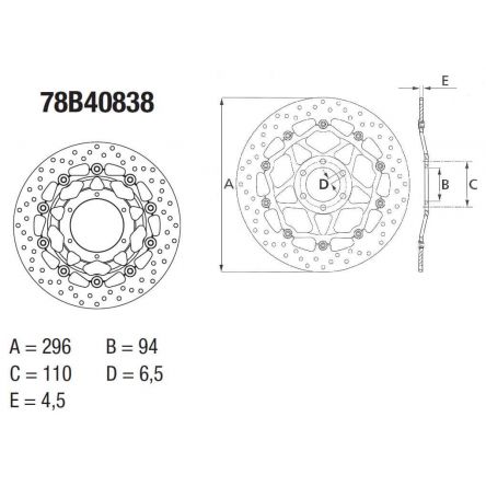 Disque de frein Brembo ORO 78B40838