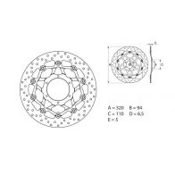 Disque de frein Brembo ORO 78B40877
