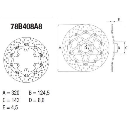 Disque de frein Brembo ORO 78B408A8