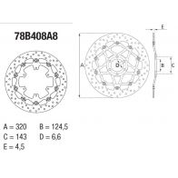 Disque de frein Brembo ORO 78B408A8
