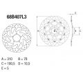 Disque de frein Brembo ORO 68B407L3 0