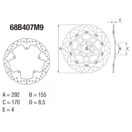 Disque de frein Brembo ORO 68B407M9