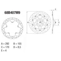 Disque de frein Brembo ORO 68B407M9