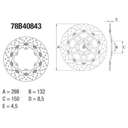 Disque de frein Brembo ORO 78B40843