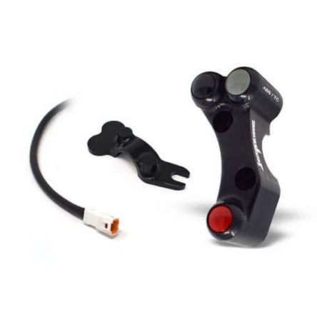 Commodo gauche Jetprime avec collier BRSX pour BMW S1000RR 15-18 équipée d'un tableau de bord I2M