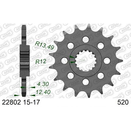 Pignon Afam 520 acier 22802
