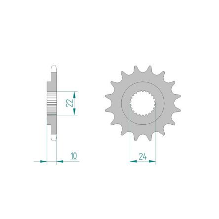 Pignon Afam 520 acier 61301