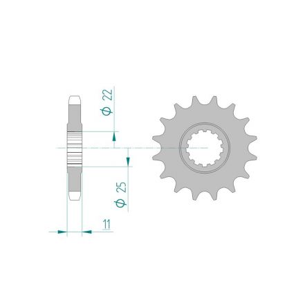 Pignon Afam 530 acier 21602