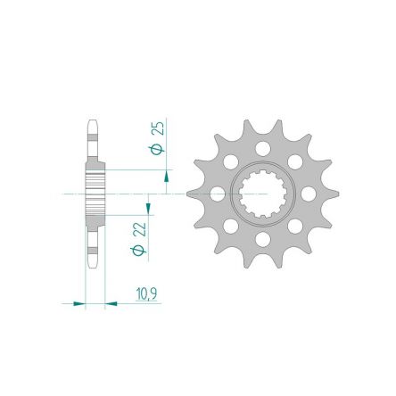 Pignon Afam 520 acier 21603
