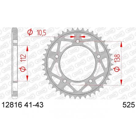 Couronne Afam 525 acier 12816