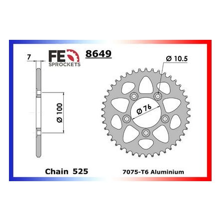 Couronne France Equipement 525 alu 8649