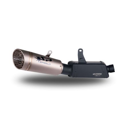 Demi ligne Spark titane Grid-O catalysée avec silencieux noir pour Triumph Street Triple 765 R/RS/S 20-22