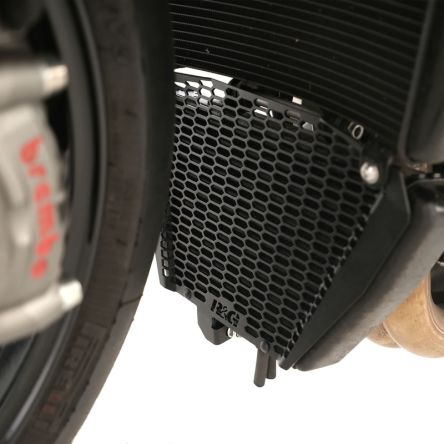 Grille de protection de radiateur d'huile aluminium noir R&G Aprilia Tuono V4 25-26