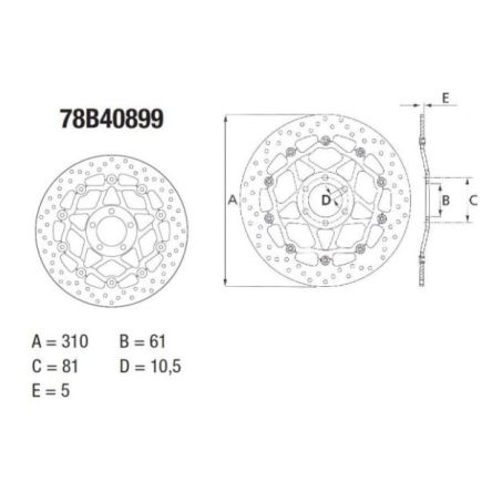 Disque de frein Brembo ORO 78B40899