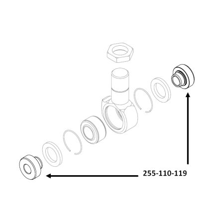 Entretoise de roulement 10.00x33.00mm 255-110-119 K-Tech pour amortisseur